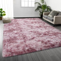 Shag Area Rug (Tie-dyed Pink Purple / 4 x 6 ft)