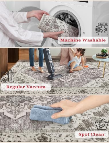 2x6 Washable Non Slip Boho Runner Rug for Hallway (Earth Tone/Multi / 2' x 6' (Runner))