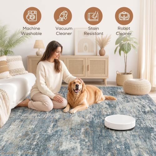 8x10 Area Rugs Living Room (Blue / 8' X 10' (Rectangular))