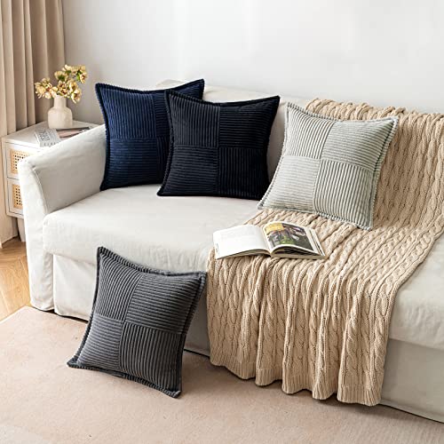 Decorative Lumbar Throw Pillow Covers 12x20 Inch Black 2 Pack (Black / 20" x 12" (Pack of 2))