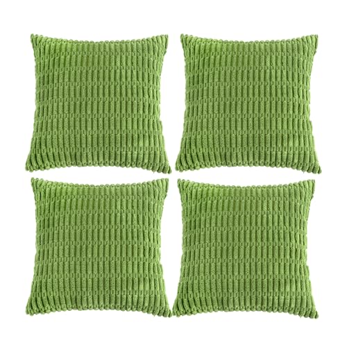 4 Packs Decorative Throw Pillow Covers for Living Room Couch Bed (18" x 18" (Pack of 4) / Lime Green)