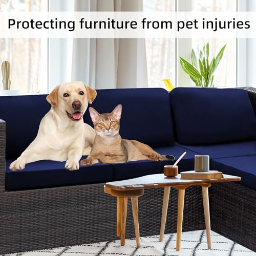 8 Pcs Outdoor Cushion Covers (Navy Blue / 8PCS)