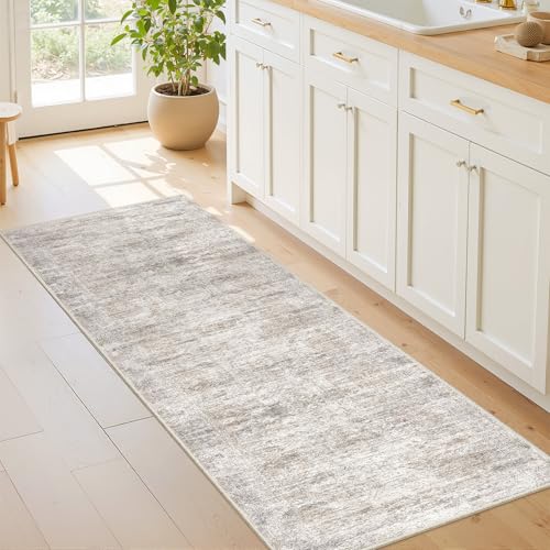 2x6 Runner Rug Non Slip (Brown/Grey/Ivory / 2' x 6' (Runner))