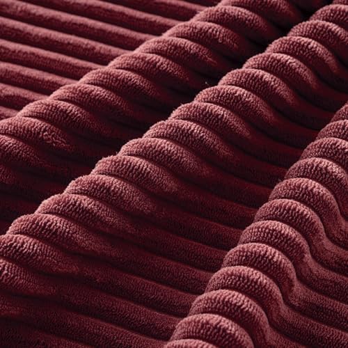 Soft Corduroy Decorative Throw Pillow Covers Burgundy 18x18 (18" x 18" (Pack of 4) / Burgundy)