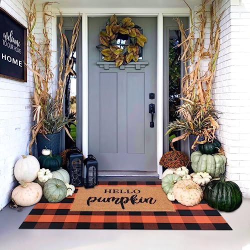 Orange and Black Plaid Rug (Orange & Black Plaid / 3' x 5' (Rectangular))