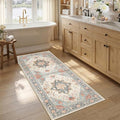 Washable Area Rug (Beige/Blue/Orange / 2'6" x 5' (Rectangular))