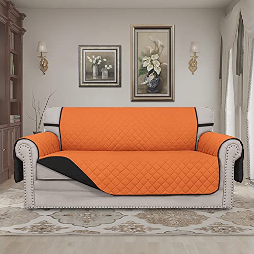 Reversible Couch Cover (Orange/Black / Medium-XL Loveseat)