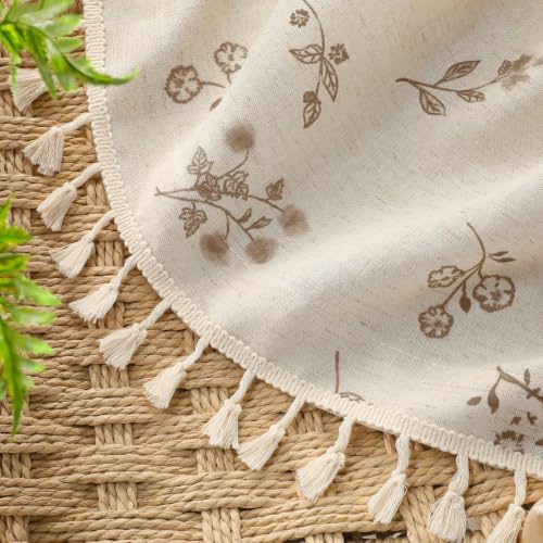 Boho Floral 100% Blackout Curtains 84 Inch 2 Panels Beige (Blackout Beige / 52"W x 84"L (Pack of 2))