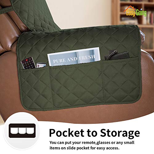 Reversible Couch Cover (Army Green/Beige / Large Recliner)