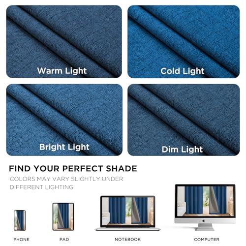 Blackout Curtains for Bedroom (Navy / 37"W x 84"L (Pack of 2))