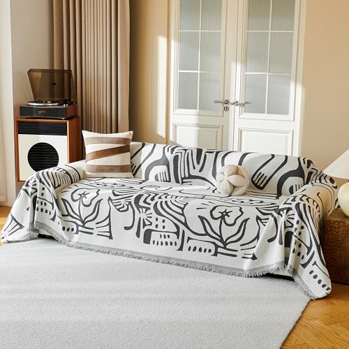 Couch Cover for Dogs (71" x 118" / 8# Abstract Dark Grey)