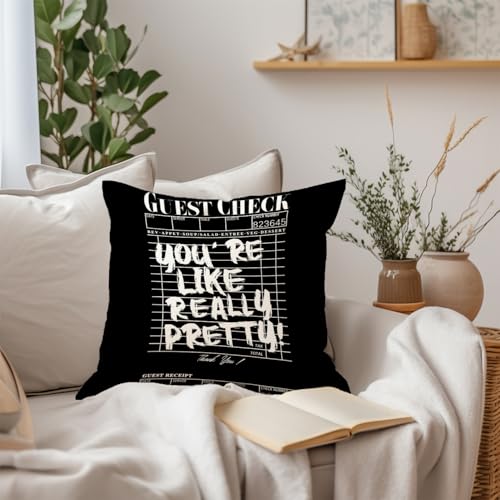 Black Inspirational Pillow Covers 18x18 (Black Guest Check 18x18 Inch)