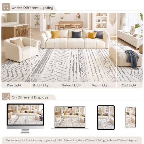 Area Rugs 9x12 Living Room (Color Gray White / 9' X 12' (Rectangular))