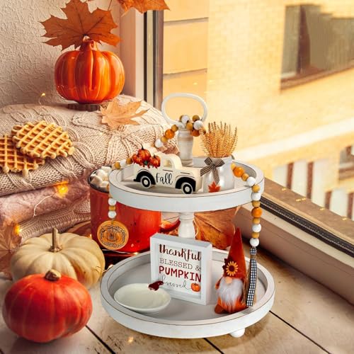 Fall Decorations for Home 6PCS Fall Thanksgiving Tiered Tray Decor Set (Thanksgiving)