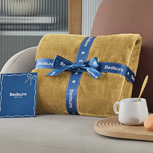 GentleSoft Bedding Fleece Blanket for Girls and Boys (Yellow Gold / Kids (43" x 55"))