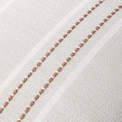 Terracotta Throw Pillow Covers 24x24 Set of 2 Striped Pillow Covers (Camel / 24" x 24" (Pack of 2))