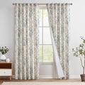 Floral Lined Linen Curtains 84 Long for Living Room 2 Panels (Lined Blue / 50"W x 84"L (Pack of 2))