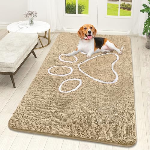 Dog Door Mat for Muddy Paws 59x32 (Beige / 59" X 32")