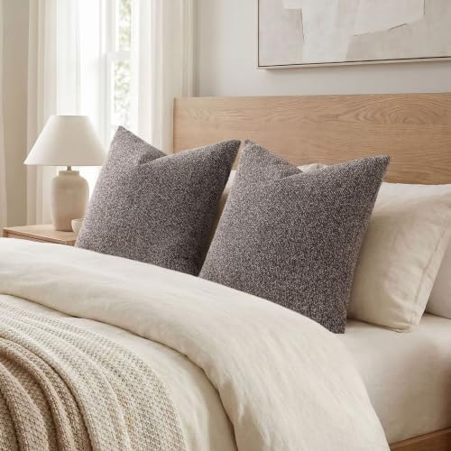 Textured Woven Throw Pillow Covers 20x20 Set of 2 Brown (Brown / 20" x 20" (Pack of 2))