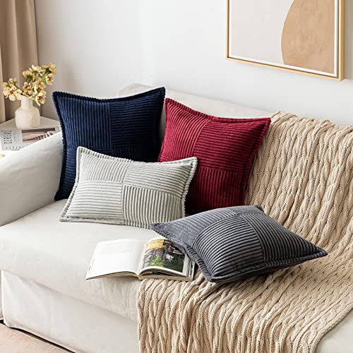 Decorative Throw Pillow Covers for Couch 20x20 Inch Dark Grey 2 Pack (Dark Grey / 20" x 20" (Pack of 2))