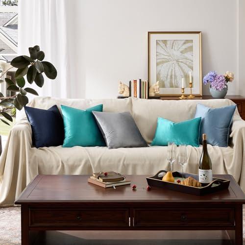 Teal Velvet Pillow Covers 16x16 Decorative Pillows Pack of 2 (Teal / 16" x 16" (Pack of 2))