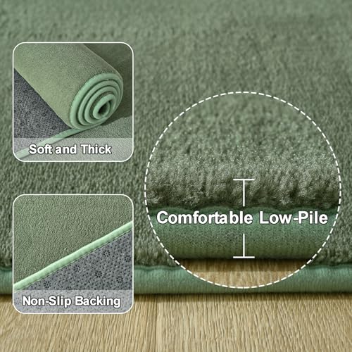 5x5 Square Area Rugs for Bedroom Living Room (5' x 5' (Square) / Sage Green)