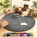 Round Rug 8Ft Grey Circle Area Rugs (1- Grey / 8' (Round))