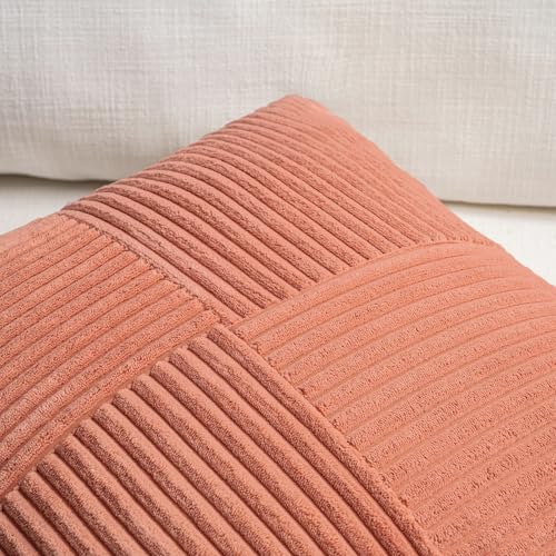 2 Packs Coral Decorative Throw Pillow Covers 18x18 Inch for Living Room Couch Bed (Coral / 18" x 18" (Pack of 2))