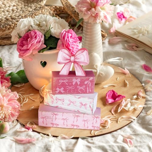 4 Pcs Pink Bow Table Decorations (Pink Bow)