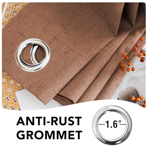 100% Blackout Linen Curtains 96" L 2 Panels Washed Spice (Washed Spice / 52"W x 96"L (Pack of 2))