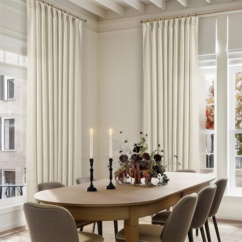 60 Inch Width 120 Inches Long Linen Pinch Pleat Curtains 1 Panel (Linen / 60"W x 120"L (Pack of 1))