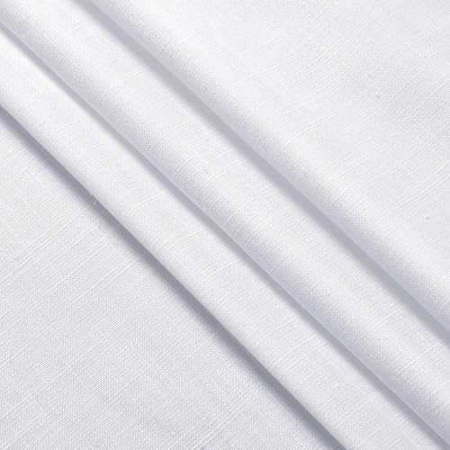 Snow White Linen Curtains 90 Inches Long for Living Room Light Filtering Semi Sheer Curtain Back Tab Luxury Neutral Coastal Modern Farmhouse Decor Drapes for Bedroom Dinner Room 52x90 (52"W x 90"L (Pack of 2) / Snow White)
