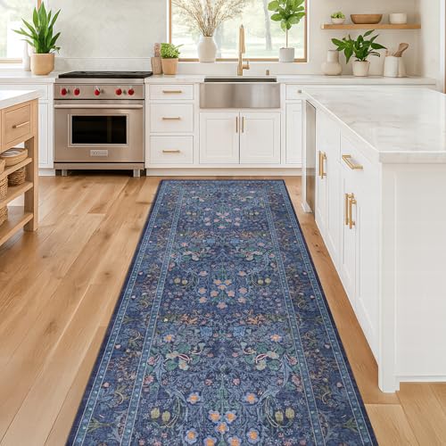 Dark Blue 3x10 Extra Long Wide Runner Rug for Hallway (Dark Blue / 3' x 10' (Runner))