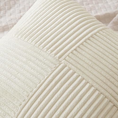 Cream White Decorative Lumbar Throw Pillow Covers 14x22 Inch 2 Pack (22" x 14" (Pack of 2) / Cream White)
