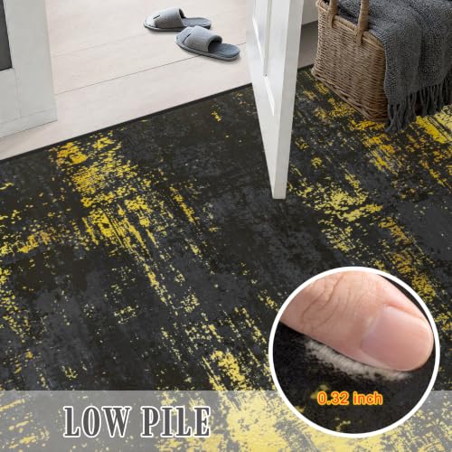 9x12 Area Rug Living Room (Dark Black Gold / 9' x 12' (Rectangular))
