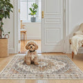 Washable Area Rug 2x3 Small Entryway Rugs Non (Turmeric/Grey / 2' x 3' (Rectangular))