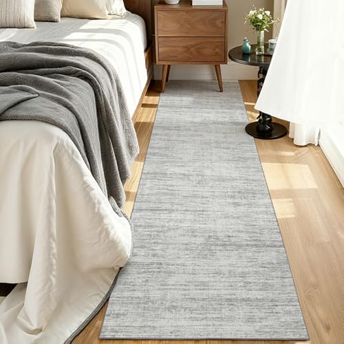 Washable Runner Rugs 3x10 Abstract Kitchen Runner Rug Non Slip Backing (Grey / 3' x 10' (Runner))