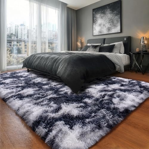 Black and White Rug for Bedroom (5' x 7' (Rectangular) / Black White)