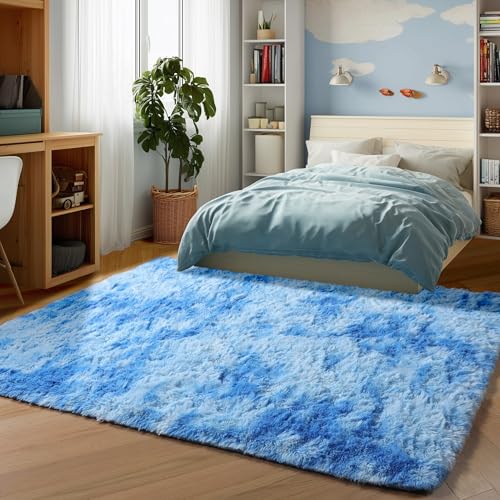 Area Rugs for Boys Bedroom Living Room (Sky Blue / 4' x 6' (Rectangular))