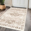 Washable Neutral Farmhouse Large Entryway Rug (3' x 5' (Rectangular) / Latte / Beige)