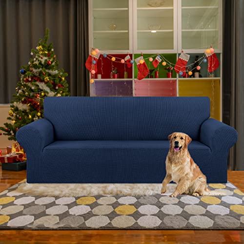 Stretch Couch Covers for Sofa (Navy Blue / Large)