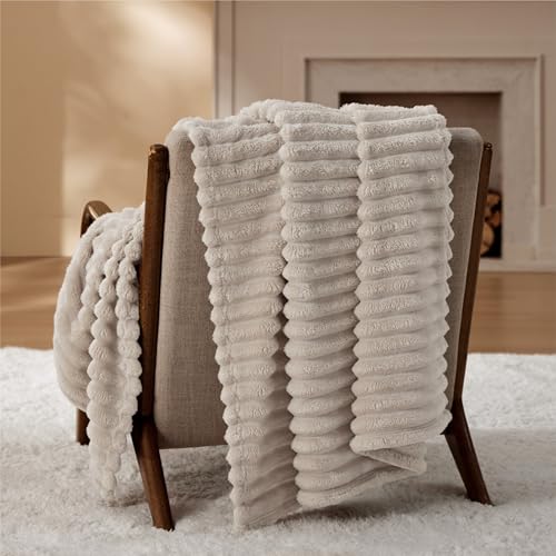 Soft Twin XL Blanket for Bed Dorm Beige 66"x90" (Beige / Twin XL)