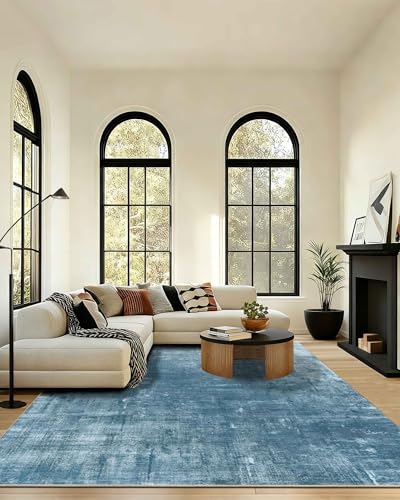 8x10 Area Rugs for Living Room Large Modern Washable Rug (Blue / 8' x 10' (Rectangular))