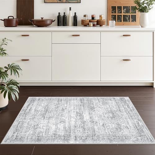 2x3 Rug Non Slip (Grey/Ivory / 2' x 3' (Rectangular))