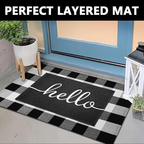 Door Mat Outside Inside Hello Doormat (2'6" x 1'6" / Hello)