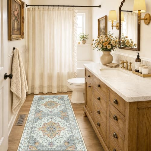 Washable Area Rug (Beige/Carbon Grey/Orange / 2' x 6' (Rectangular))