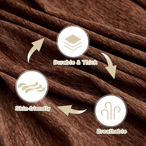 Sofa Covers Washable Sectional Couch Covers (91" x 134" / Chocolate)