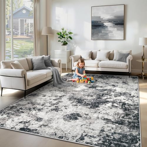 6x9 Area Rugs for Living Room (Black / 6' x 9' (Rectangular))