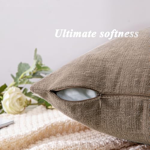 Decorative Square Throw Pillow Covers Set of 2 (Taupe Gray / 22" x 22" (Pack of 2))