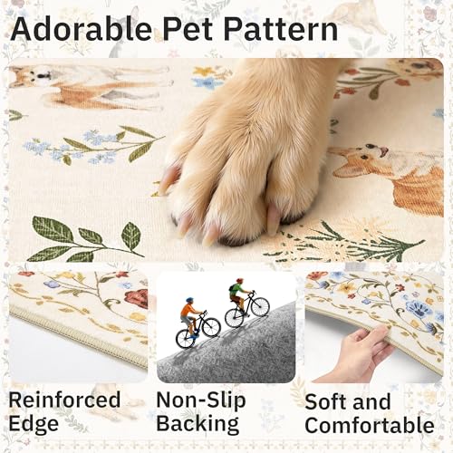 Dog 6x9 Area Rugs for Living Room (Dog/Beige / 6' x 9' (Rectangular))